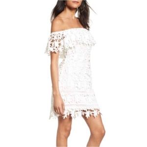 ASTR White Chunky Lace Dress